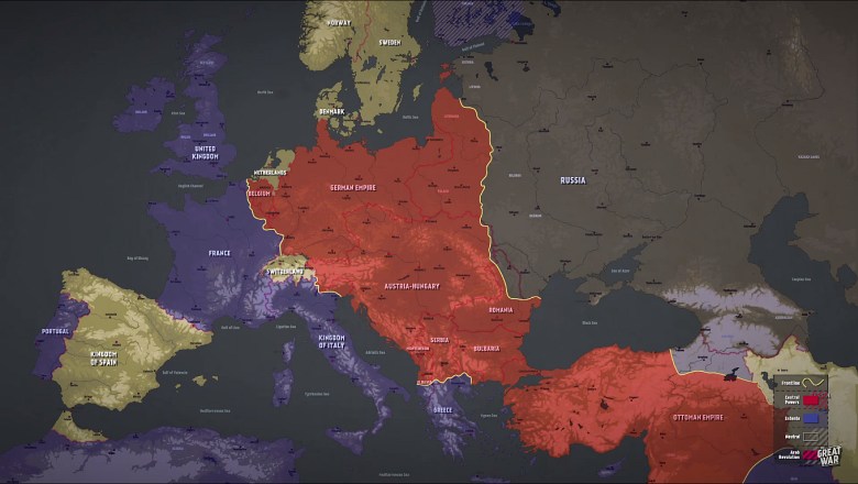Linie frontu podczas pierwszej wojny światowej w lutym 1918 roku