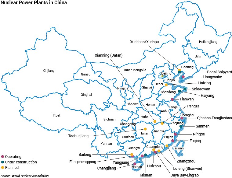 Elektrownie atomowe w Chinach