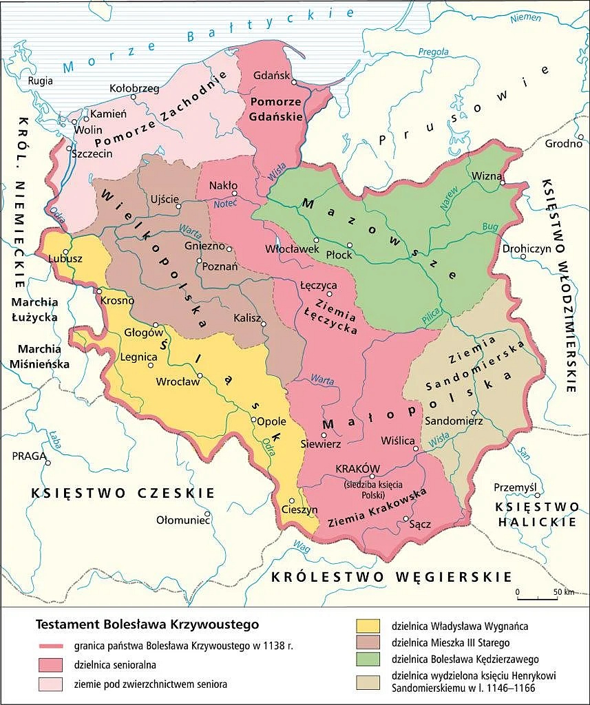 Królestwo Polskie za Bolesława III Krzywoustego (1102-1138), testament króla