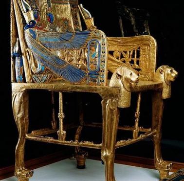 Królewski tron z grobowca Tutanchamona, Muzeum w Kairze, Dolina Królów