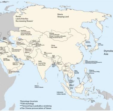 Etymologiczna mapa Azji