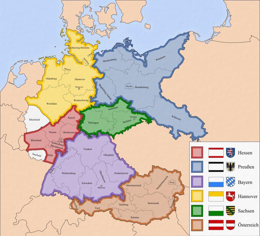 Plan podziału Niemiec zaproponowany przez Roosevelta w lutym 1945 roku