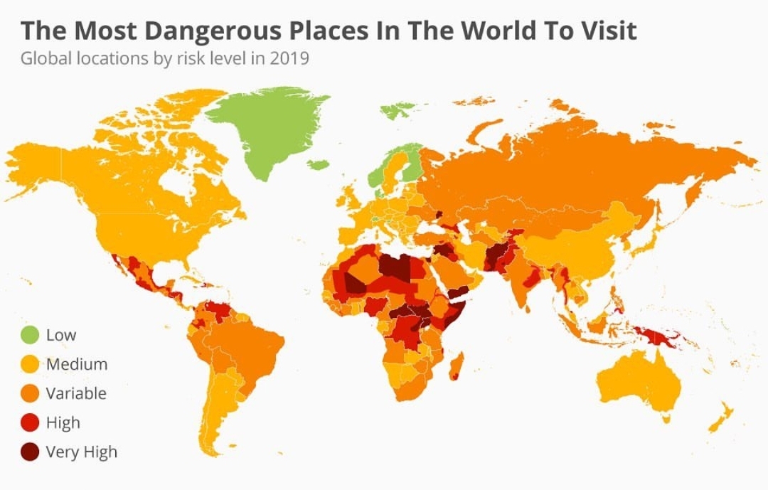 Najbardziej niebezpieczne miejsca na świecie do odwiedzenia, 2019