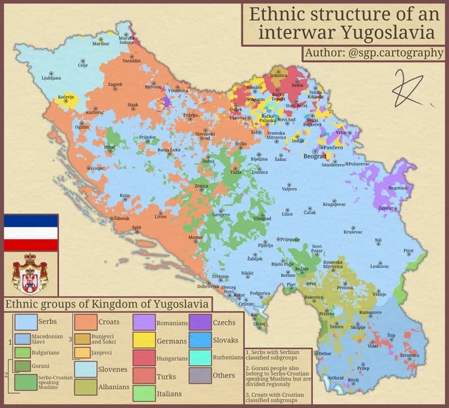 Mapa etniczna Jugosławii z 1941 roku