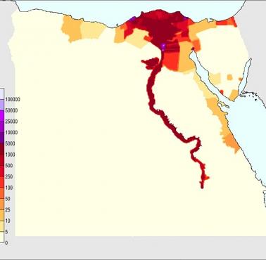Gęstość zaludnienia Egiptu (na km2)