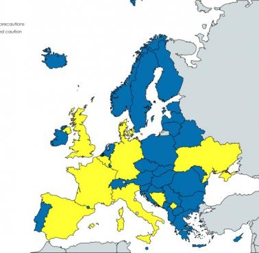 Ostrzeżenia dla podróżnych wydane przez rząd USA, Europa