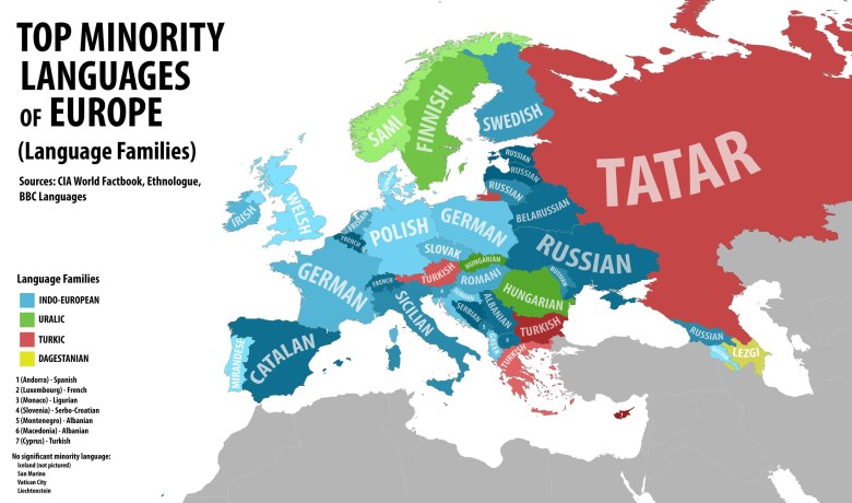 Największe mniejszości w poszczególnych europejskich państwach