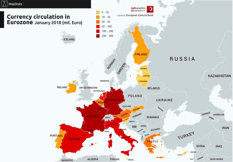 Obrót walutowy w strefie euro 2018