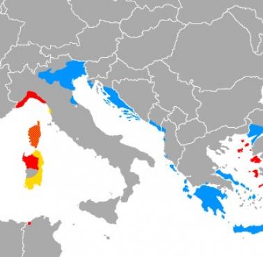 Zasięg terytorialny trzech największych włoskich republik handlowych