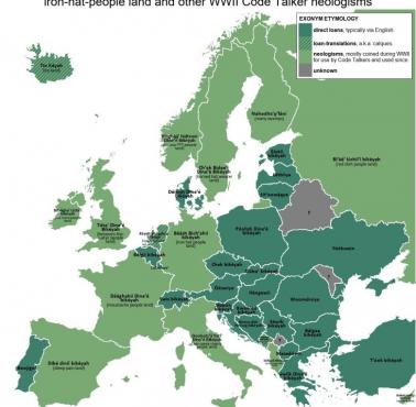 Nazwy krajów europejskich w języku nawaho