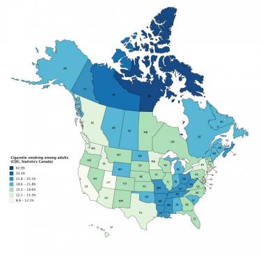 Palenie papierosów wśród dorosłych w Stanach Zjednoczonych i Kanadzie