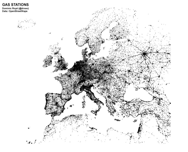 Stacje paliw w Europie autorstwa Dominika Royé