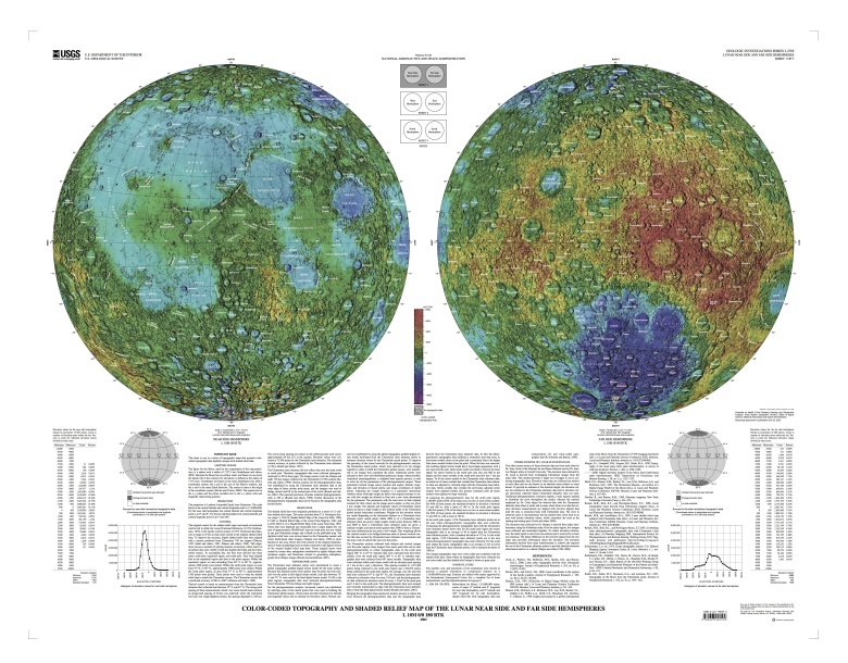 Mapa topograficzna Księżyca (USGS)
