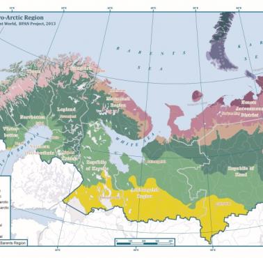 Strefy bioklimatyczne w regionie Morza Barentsa