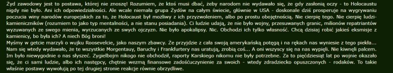 Z wywiadu śp. Antoniego Marianowicza dla Rzeczypospolitej, 2001. Żydzi, USA, roszczenia, holocaust