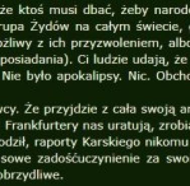 Z wywiadu śp. Antoniego Marianowicza dla "Rzeczypospolitej", 2001. Żydzi, USA, roszczenia, holocaust