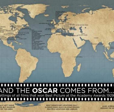 Mapa wszystkich filmów nagrodzonych Oscarem