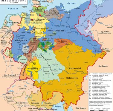 Podporządkowanie niemieckich księstw przez Prusy, 1816-1866, powstawanie II Rzeszy do 1866 roku