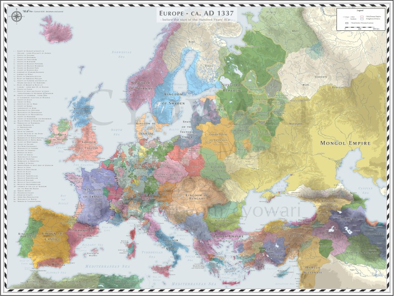 Mapa Europy z 1337 roku