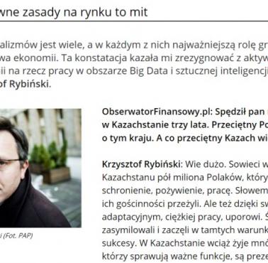 Wywiad z prof. Krzysztofem Rybińskim: Równe zasady na rynku to mit. Biznes w Kazachstanie i trochę o przyszłości AI