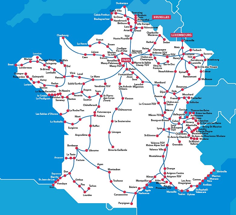 Francuski system kolei dużych prędkości TGV około 300 km/h