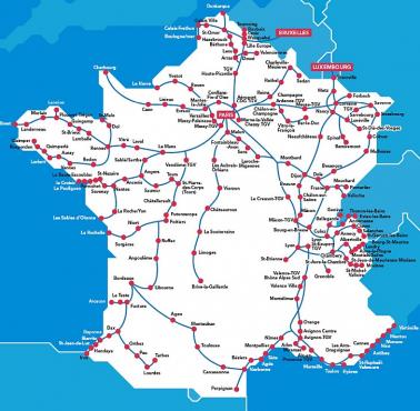 Francuski system kolei dużych prędkości "TGV" około 300 km/h