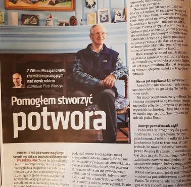 Nowiczok jest 50 razy bardziej zabójcza od Sarinu. Wywiad z twórcą