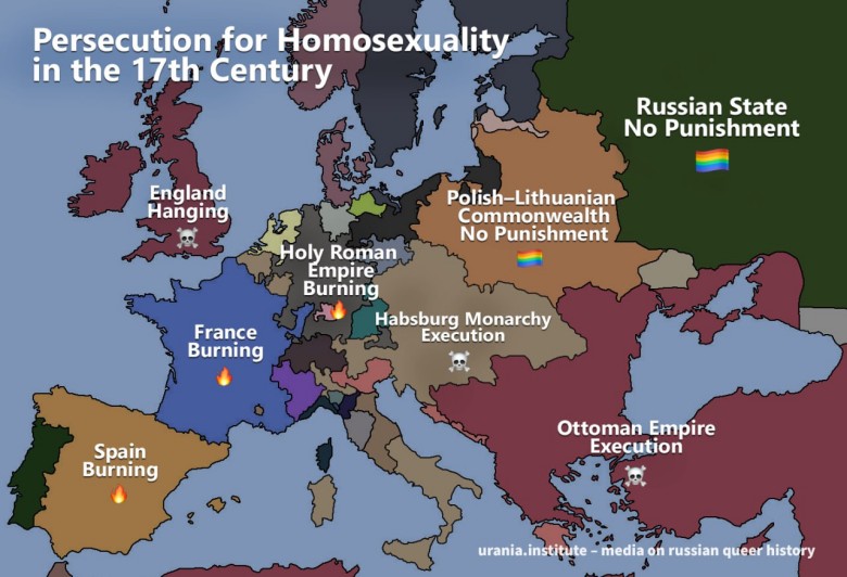 Prześladowania w tym kary za homoseksualność w XVII wieku w Europie