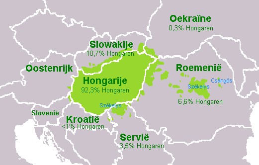 Procent mniejszości węgierskiej w ościennych państwach