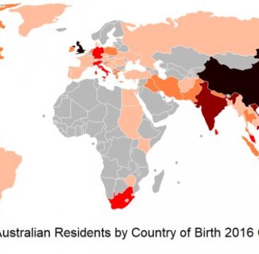 Mieszkańcy Australii według kraju urodzenia według spisu ludności z roku 2016