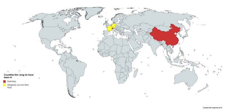 Kraje w których był Kim Dzong Un
