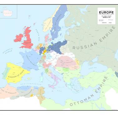 Europa (i okolice) w 1836 roku