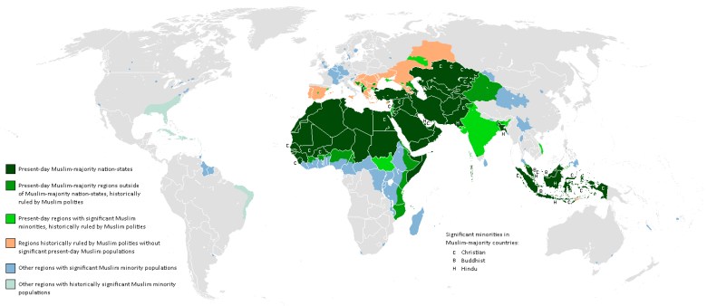 Mapa świata muzułmańskiego