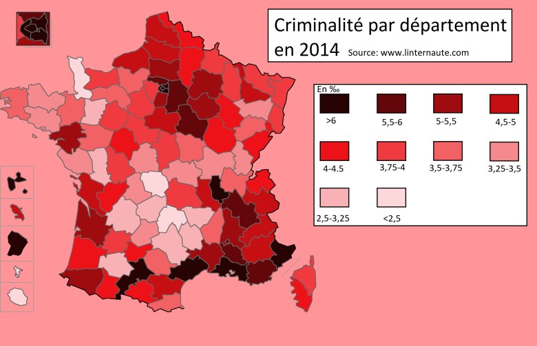 Wskaźnik przestępczości we Francji w 2014 roku