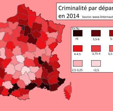 Wskaźnik przestępczości we Francji w 2014 roku
