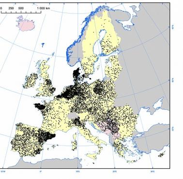 Gęstość ferm trzody chlewnej w Europie