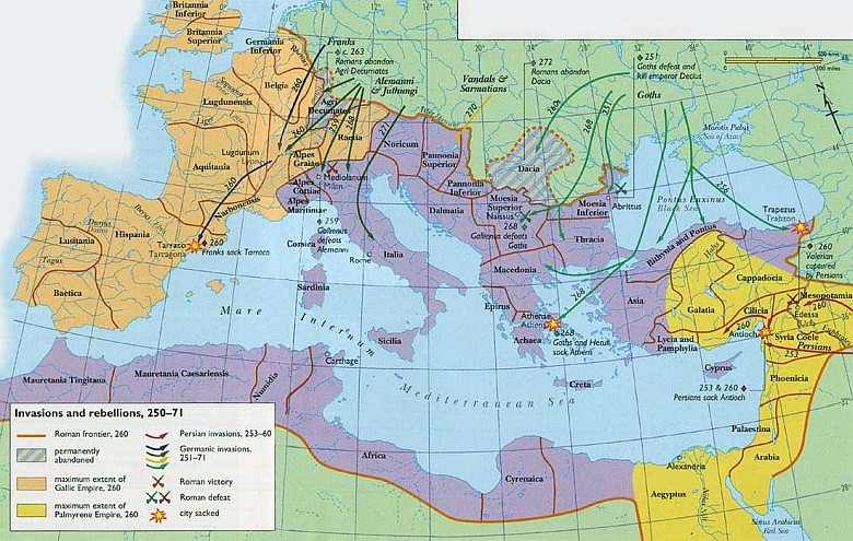 Imperium Rzymskie w czasie ataku barbarzyńców pod koniec III wieku