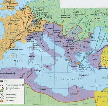 Imperium Rzymskie w czasie ataku barbarzyńców pod koniec III wieku
