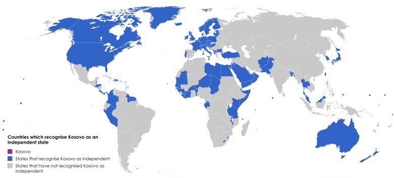 Państwa uznające Kosowo, 2025