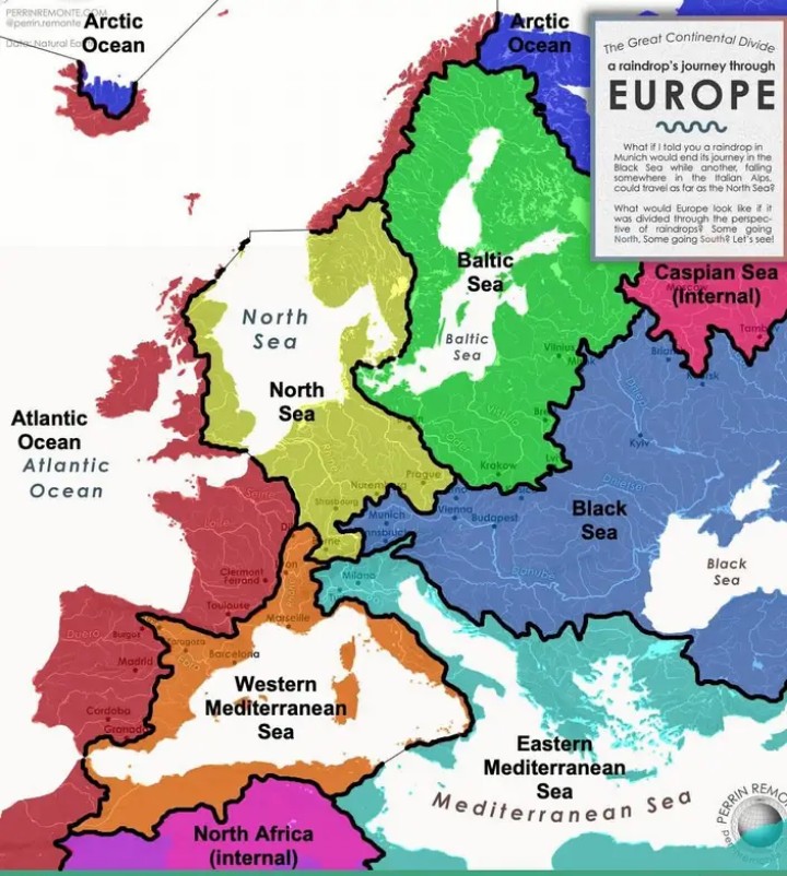 Dorzecza (zlewiska) największych europejskich rzek