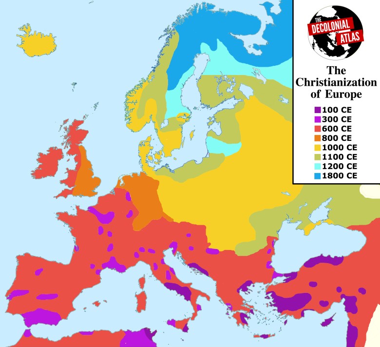 Mapa chrystianizacji Europy