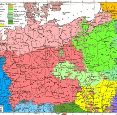 Mapa językowa Europy Środkowej w 1880