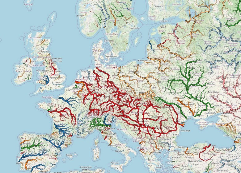 Dorzecza największych rzek w Europie