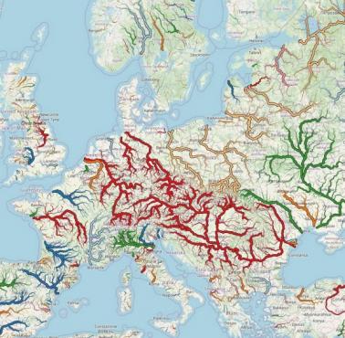 Dorzecza największych rzek w Europie