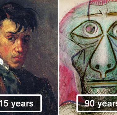 Picasso narysował swój portret w wieku 15 lat i 90 lat