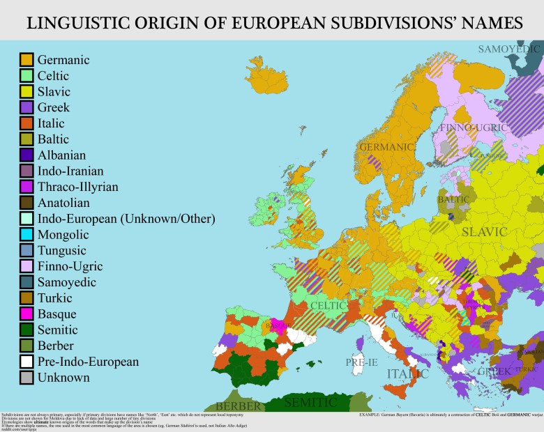 Językowe i ich pochodzenie w Europie