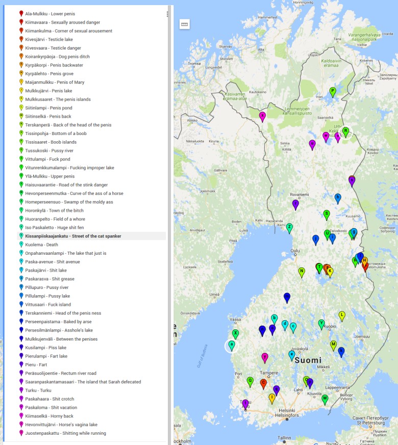 Dziwne nazwy miejscowości w Finlandii