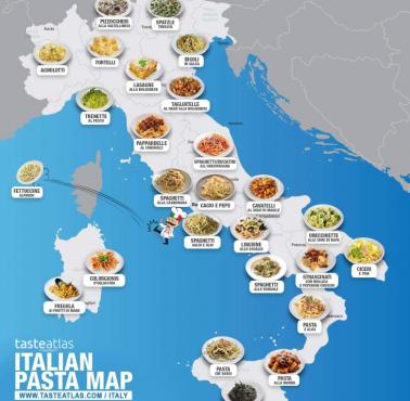 Mapa włoskiego makaronu
