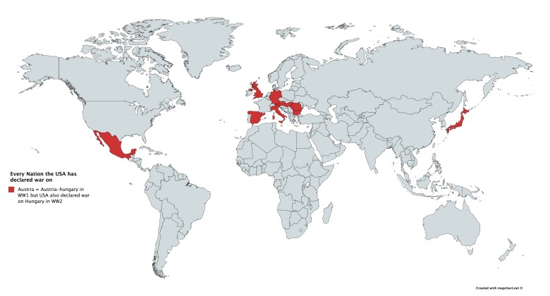 Kraje które wywołały wojnę USA