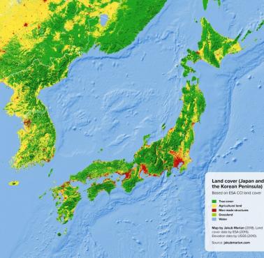 Użytkowanie gruntów Japonii i Półwyspu Koreańskiego